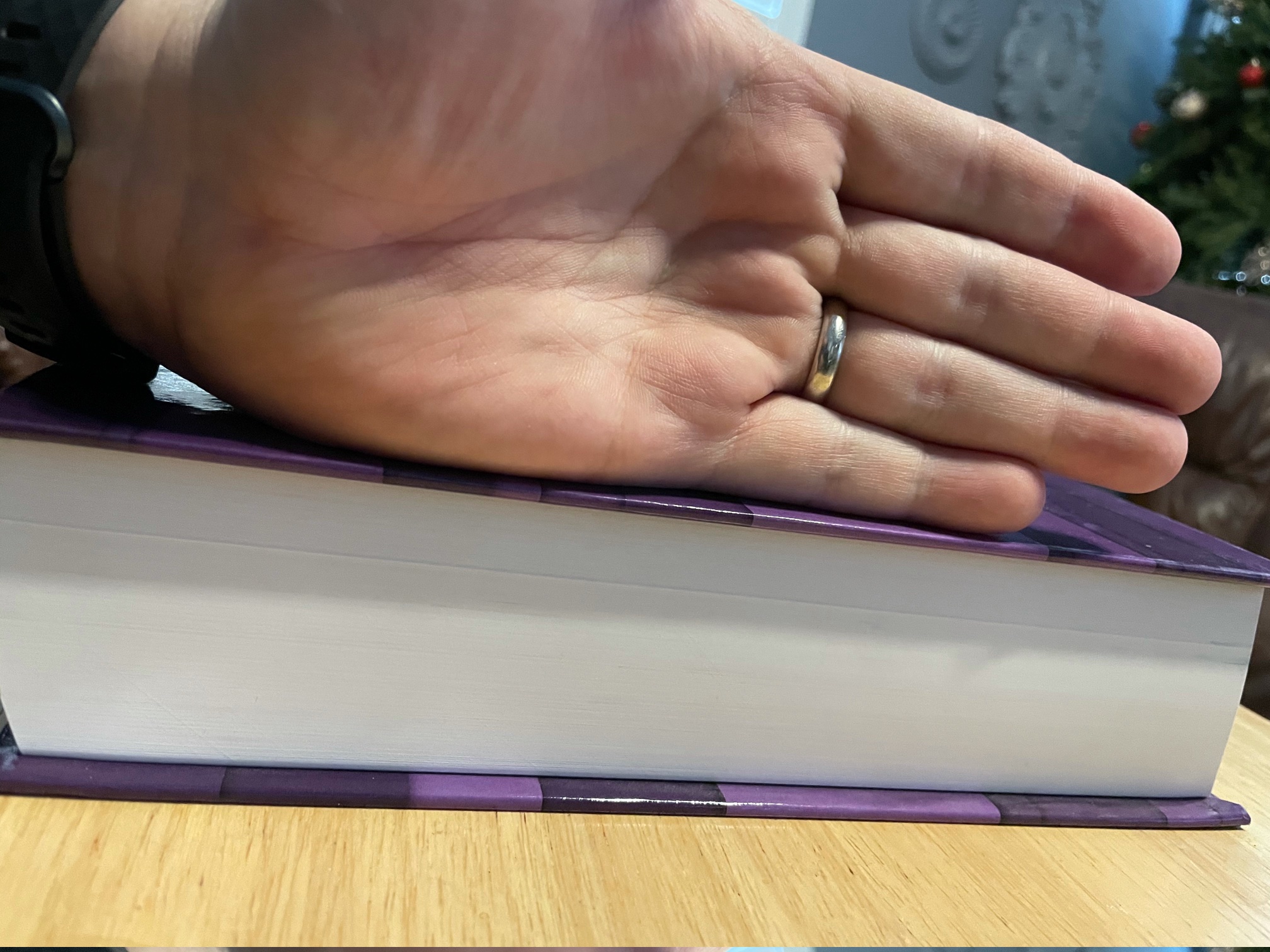 Image of Haskell Book print test copy, side paper edge, thickness of book